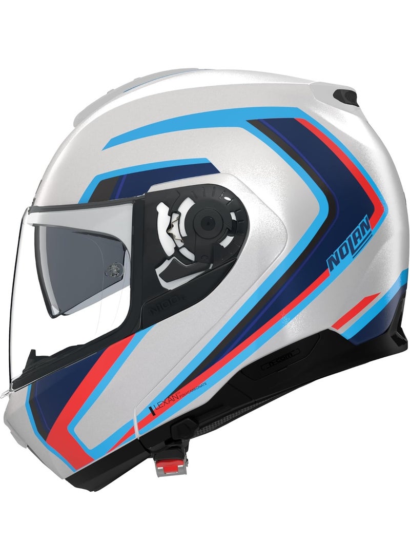 Nolan N100-6 RADIANTE WHITE/BLUE/RED METAL Helmet