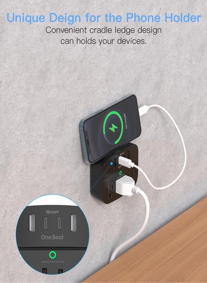 One Beat - Multi Outlet Splitter, 2 Pack, with USB, Surge Protector, Outlet Extender with 3 Wall Outlets, 4 Pack US - Image 5