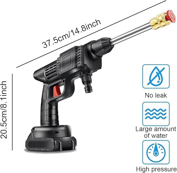 Suicune Cordless Pressure Washer Handheld Electric Pressure Cleaner with Battery and Charger 24V Rechargeable Pressure Washer for Washing Cars Watering Flowers Cleaning Floors - Image 4