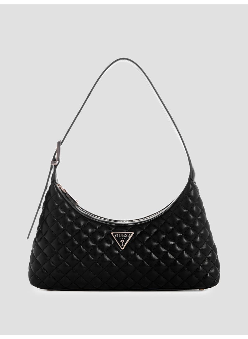 GUESS Women's Eco Rianee Quilted Shoulder Bag Black - Image 1