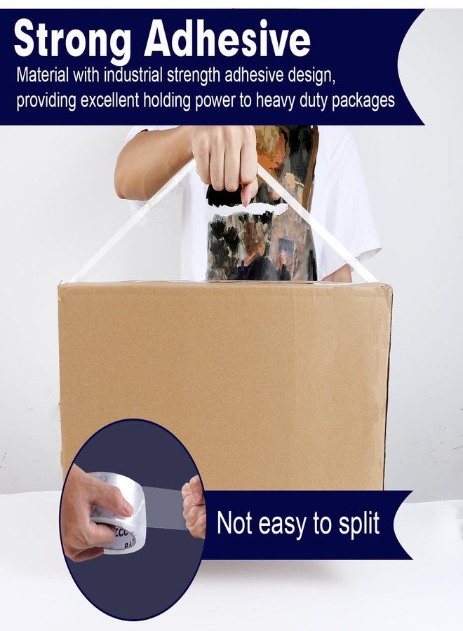 RAZCC Packing Tape, 12 Rolls Clear Heavy Duty Packaging Tape with Dispensers for Packing, Shipping, Moving and Mailing, Thicker Sealing Tape-1.88" x 65 Yards Per Roll, 780 Total Yards - Image 5