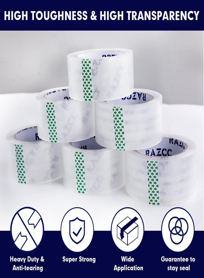 RAZCC Packing Tape, 12 Rolls Clear Heavy Duty Packaging Tape with Dispensers for Packing, Shipping, Moving and Mailing, Thicker Sealing Tape-1.88" x 65 Yards Per Roll, 780 Total Yards - Image 3