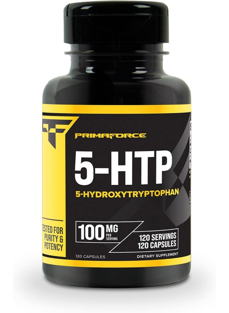 Primaforce 5-HTP 100mg Supplement, 120 Capsules, 100mg Per Serving, 5-Hydroxytryptophan - Image 1