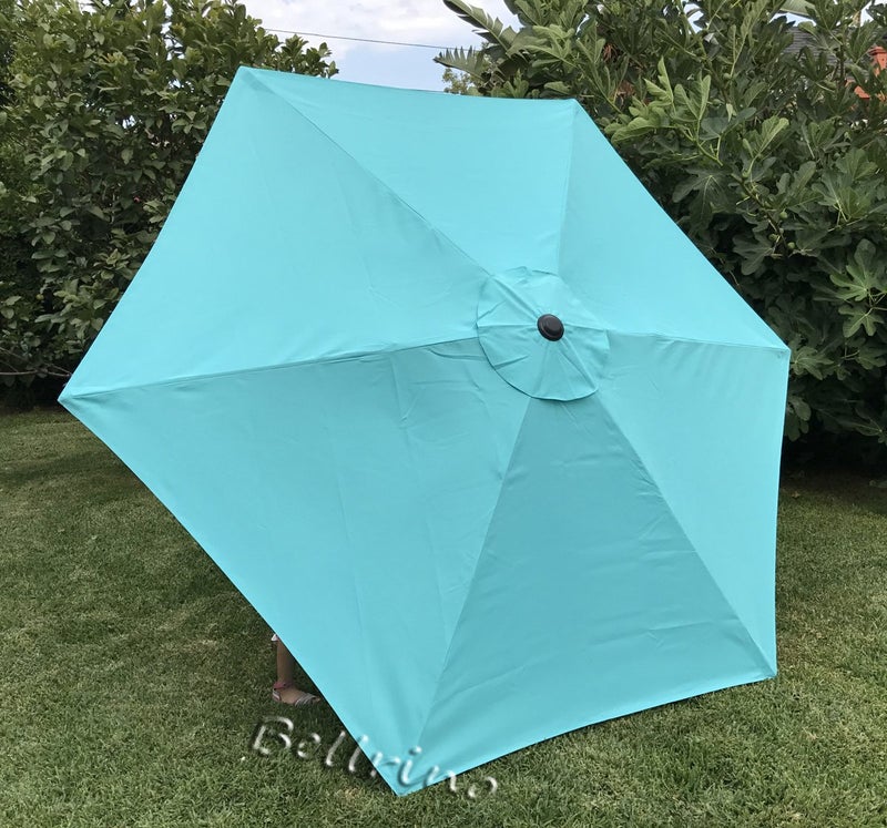 BELLRINO Replacement * Peacock Blue * Umbrella Canopy for 9 ft 6 Ribs (Canopy Only) (Peacock BLUE-96) - Image 1