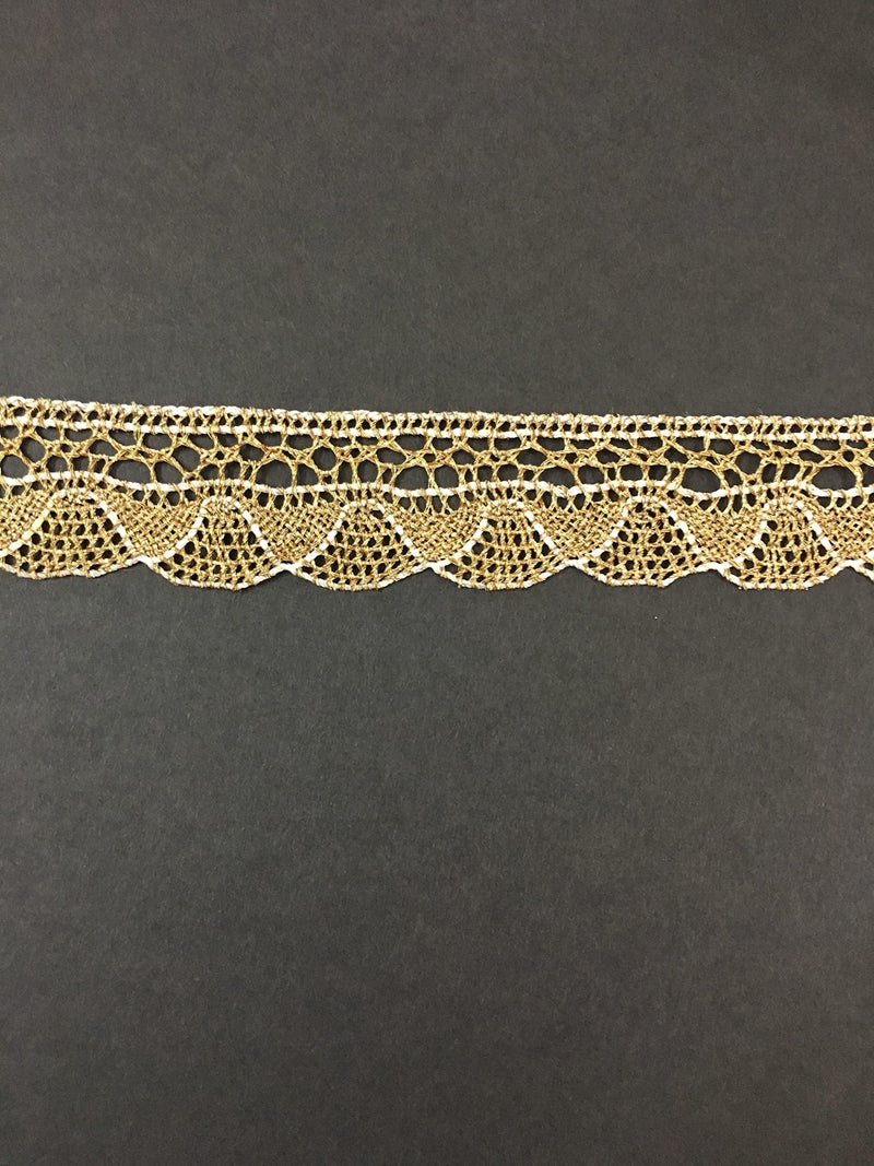 DaSync Golden Crochet Lace And Border Material For Trims Flower Latkan Hanging Jhallar Tassel Embroidered Laces Applique Fabric Lace Sewing Supplies Cotton Work Lace 9 Meters - Image 3
