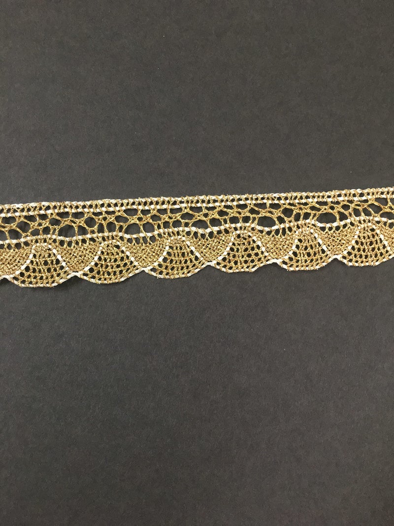 DaSync Golden Crochet Lace And Border Material For Trims Flower Latkan Hanging Jhallar Tassel Embroidered Laces Applique Fabric Lace Sewing Supplies Cotton Work Lace 9 Meters - Image 1