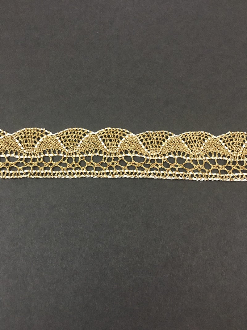 DaSync Golden Crochet Lace And Border Material For Trims Flower Latkan Hanging Jhallar Tassel Embroidered Laces Applique Fabric Lace Sewing Supplies Cotton Work Lace 9 Meters - Image 5