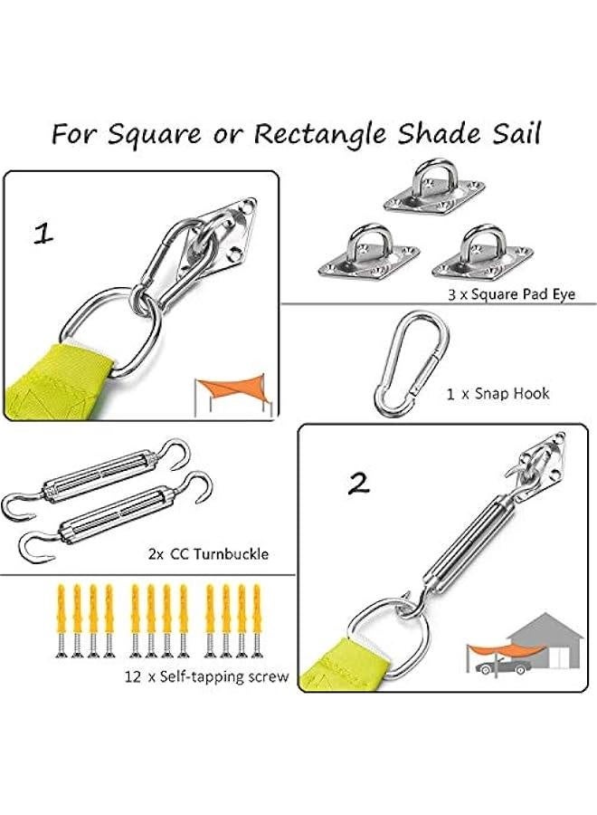 Generic Sun Shade Sail Triangle Waterproof Sun Shade 95% UV Block Canopy for Patio Backyard Lawn Garden Outdoor Activities with Fixing Kit (4x4x5.7m(13.1x13.1x18.7ft),Yellow-A)  - Image 4