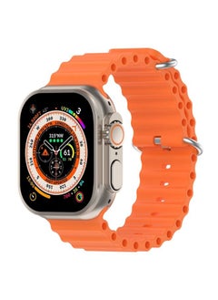 Replacement Strap Ocean Silicone Watch Band For Apple Watch Ultra 49mm / Series 8&7 45mm / SE 2&6&SE&5&4 44mm Orange
