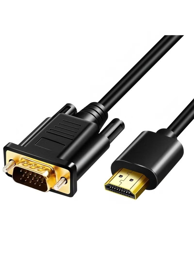 HDMI to VGA Adapter Cable1.8m, Gold Plated 1080P Active HDMI Digital to VGA Analog Video Adapter Converter Cable for Desktop, Projector, HDTV, Raspberry Pi, Roku, Xbox - Image 1