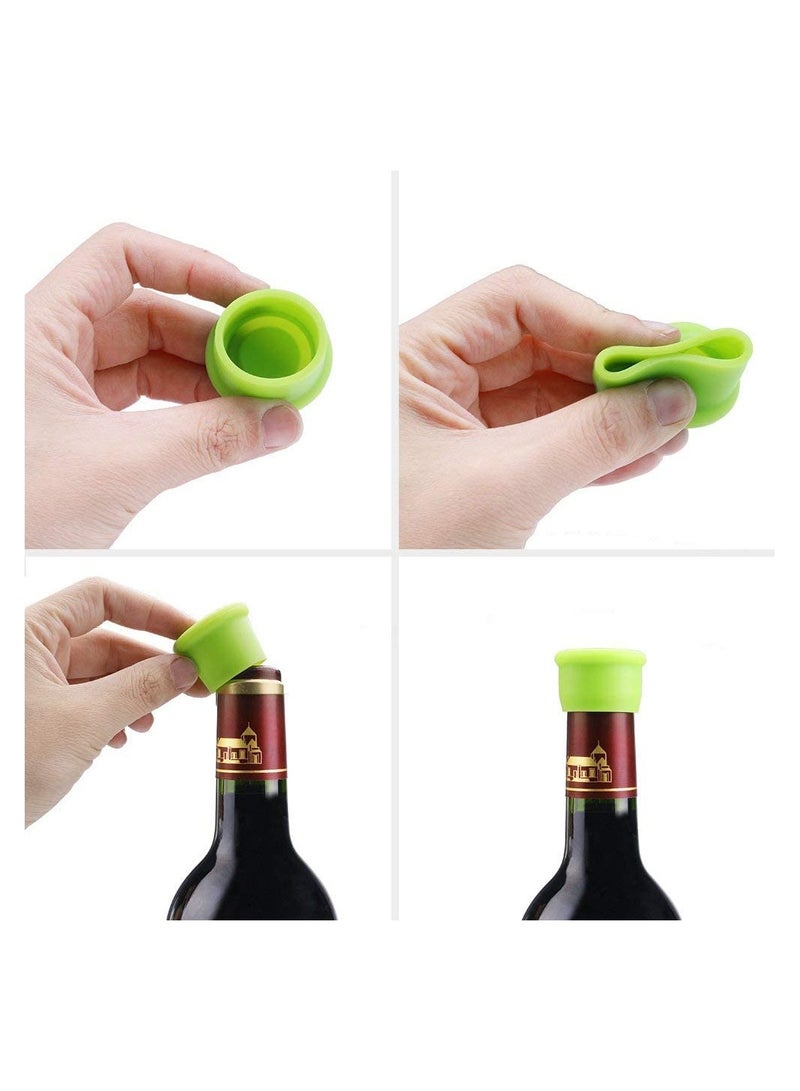 SYOSI Bottle Caps 6 Pcs Wine Bottle Caps Reusable Silicone Stopper Cap Keep Flesh for Wine Beer Champagne Sparkling Wine Random Color - Image 2