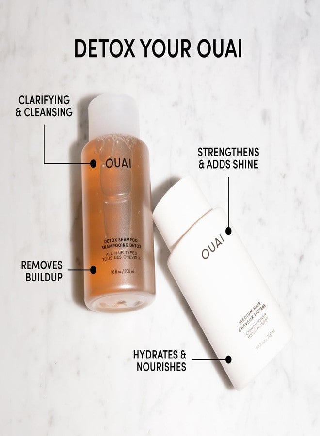 OUAI Detox Shampoo & Medium Hair Conditioner Bundle - Clarifying Shampoo for Build Up, Dirt, Oil, Product and Hard Water & Hydrating Conditioner for Medium Hair (2 Count) - Image 2