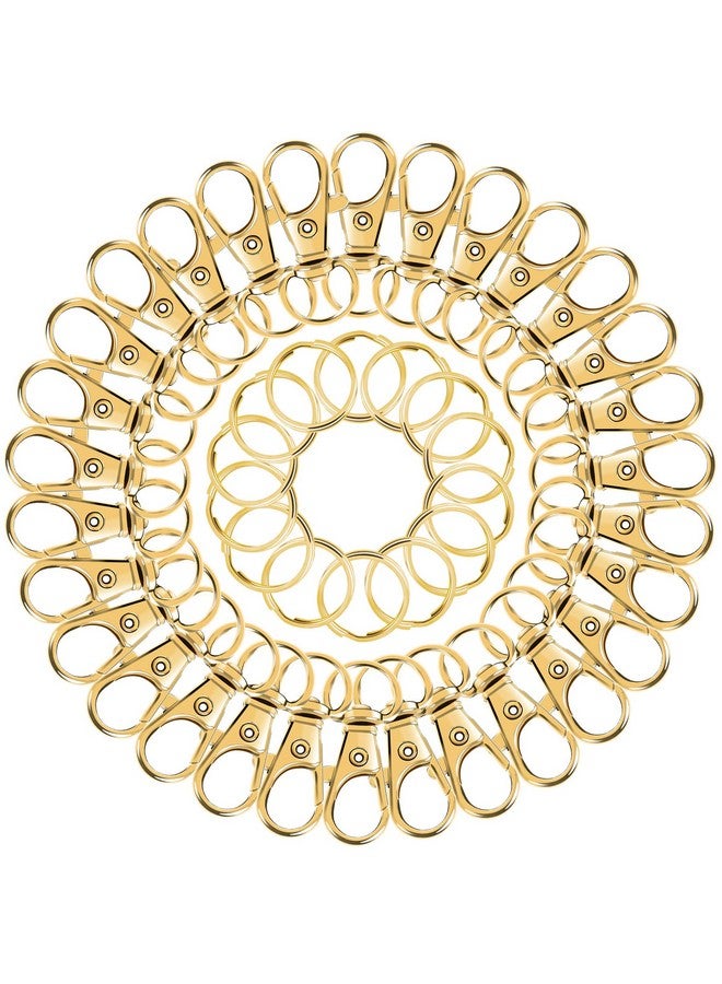 Augsun 100Pcs Gold Swivel Clasps Lanyard Snap Hooks With Key Rings Key Chain Clip Hooks Lobster Claw Clasps For Keychains Jewelry Diy Crafts - Image 4