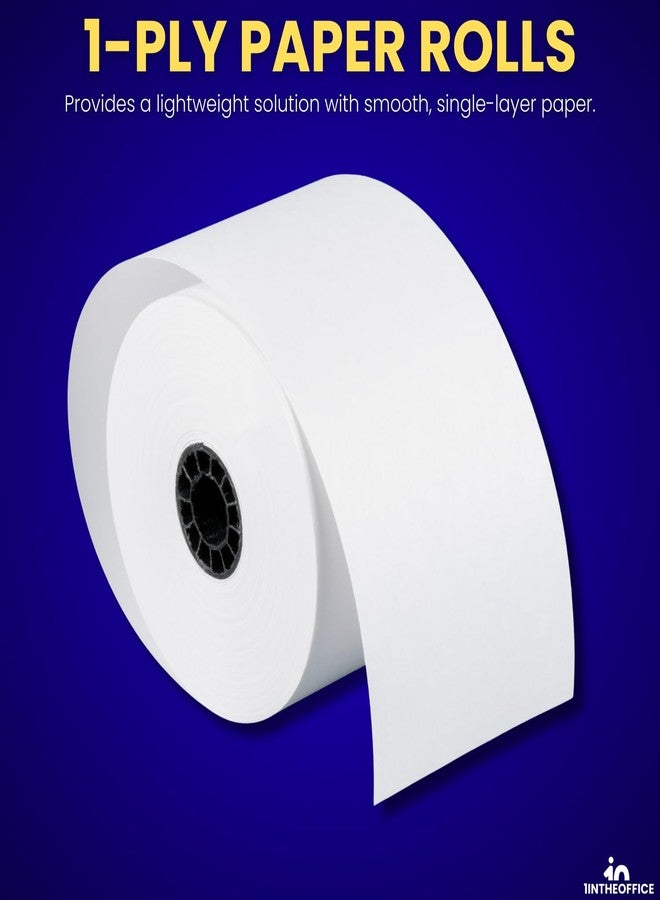 1InTheOffice Cash Register/POS Rolls, 1 Ply, 1 1/2" x 128', 10/Pack - Image 3