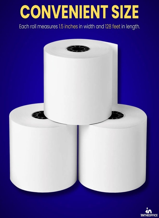 1InTheOffice Cash Register/POS Rolls, 1 Ply, 1 1/2" x 128', 10/Pack - Image 2
