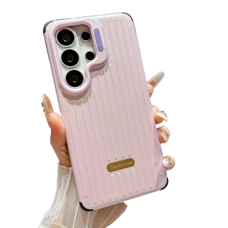 غطاء واقي بTPU لـ Samsung S26 Ultra / Samsung S26 باللون وردي بوظيفة حامل من مادة TPU مع حماية من السقوط وحامل قائم مع مقاوم للصدمات مع ملمس غير لامع مع ملمس ناعم - Image 1