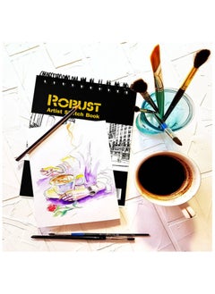 ROBUST Robust 400 Series(5.5"x8.5") SketchBook, 100 Sheets Sketch Pad, 180gsm Drawing Notebook, Art Paper For Dry and Wet Media, Drawing Book For Kids, Spiral Bound Artist Sketch Paper, Acid-Free Art Book  - Image 4