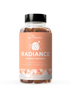 Eu Natural Radiance Flawless Skin & Complexion Hormonal Acne Healthy Skin Care Cold Pressed Acne Pills Evening Primrose Oil Black Seed Oil & Dim 60 Liquid Softgels  - Image 1