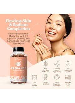 Eu Natural Radiance Flawless Skin & Complexion Hormonal Acne Healthy Skin Care Cold Pressed Acne Pills Evening Primrose Oil Black Seed Oil & Dim 60 Liquid Softgels  - Image 5