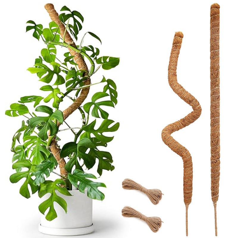 Soupiar 2 Pack 25" Moss Pole, Bendable Moss Pole for Plants Monstera, Moss Poles for Climbing Plants Indoor, Handmade Coco Coir Plant Pole Sticks Support Stakes for Potted Plants - Image 1