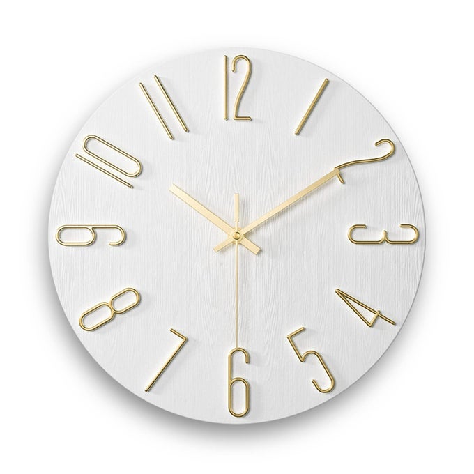 FAUPUGH WALL CLOCK BATTERY POWERED 12 INCH SILENT WALL CLOCK EXQUISITE MODERN STYLE DECORATIVE CLOCK SUITABLE FOR HOME OFFICE SCHOOL KITCHEN BEDROOM LIVING ROOM WHITE