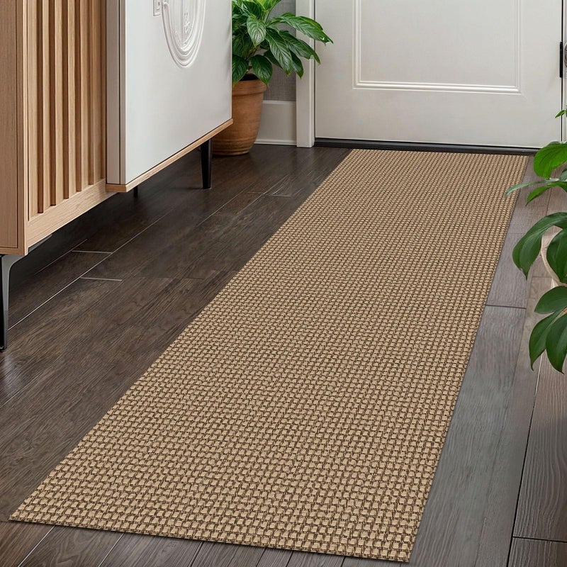 KOZYFLY Boho Runners for Hallways 2x5 ft Washable Kitchen Runner Non Slip Rubber Backed Hall Runners Cotton Entryway Runner Rugs Floor Carpet for Indoor Backdoor Bedroom Kitchen, Tan/Orange/Brown - Image 1