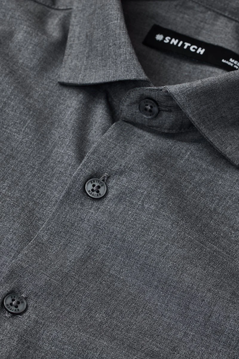 Snitch Grey Stretch Slim Fit Shirt for Men | Best Price UAE