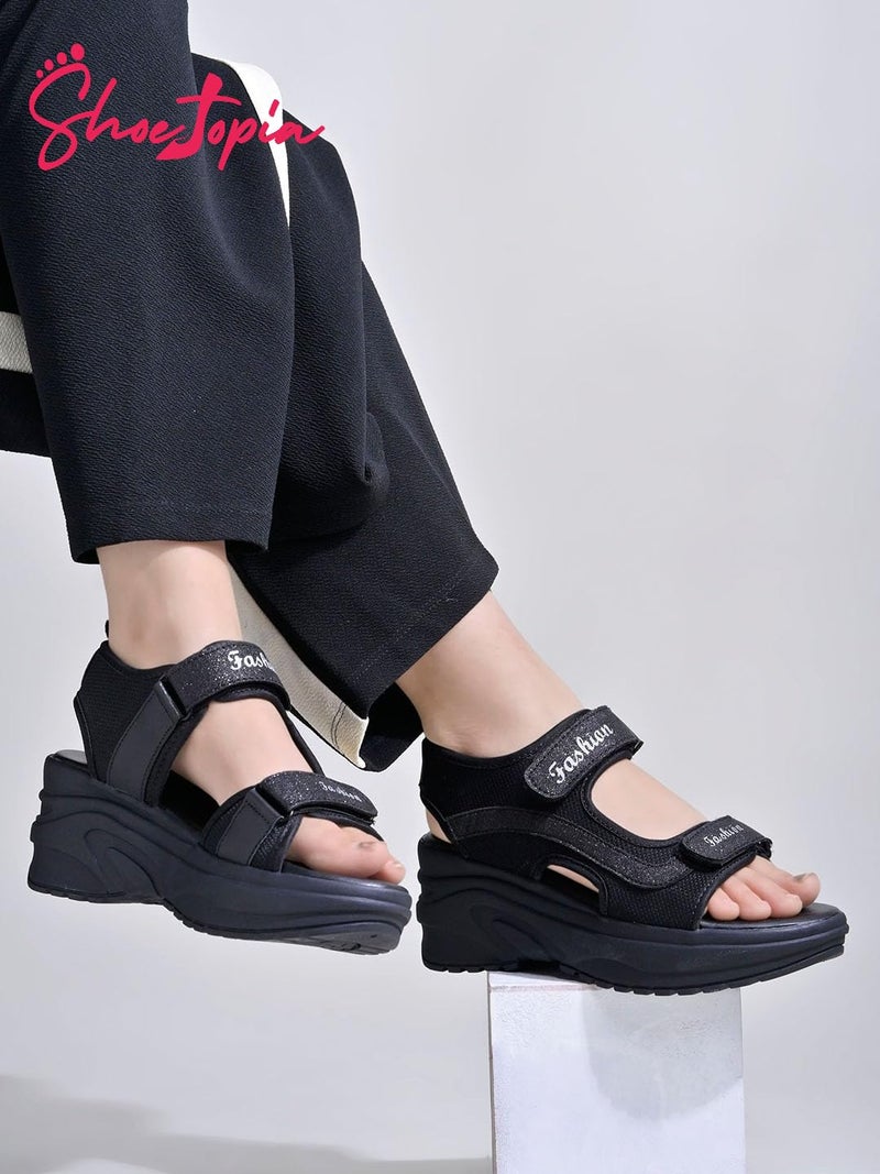Shoetopia Women Wedge Heel Sandal - Image 1