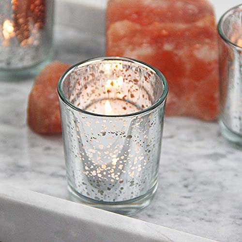 The Purple Tree Silver Mercury Votive Tealight Candle Holders for Diwali Christmas (Pack of 12) Diwali Tealights, Corporate Gifts, Home Decor Gift Item, Diwali Decoration, Christmas tealight - Image 2