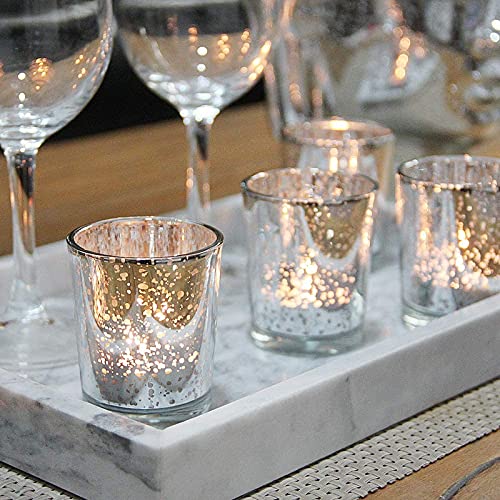 The Purple Tree Silver Mercury Votive Tealight Candle Holders for Diwali Christmas (Pack of 12) Diwali Tealights, Corporate Gifts, Home Decor Gift Item, Diwali Decoration, Christmas tealight - Image 4