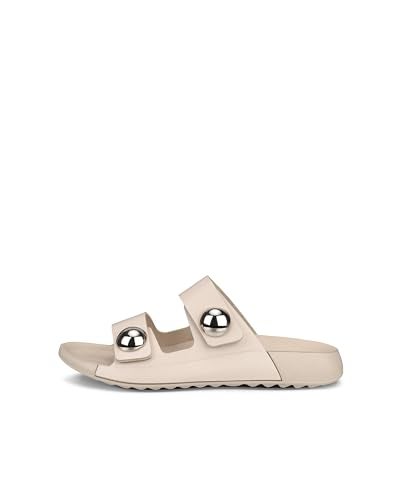 ECCO Women's Cozmo Two Band Button Slide Sandal, Limestone, 6-6.5 - Image 2