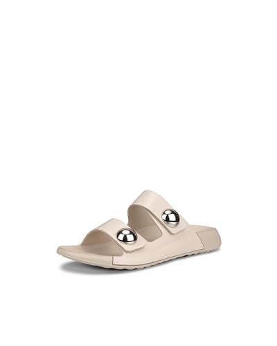 ECCO Women's Cozmo Two Band Button Slide Sandal, Limestone, 6-6.5 - Image 3