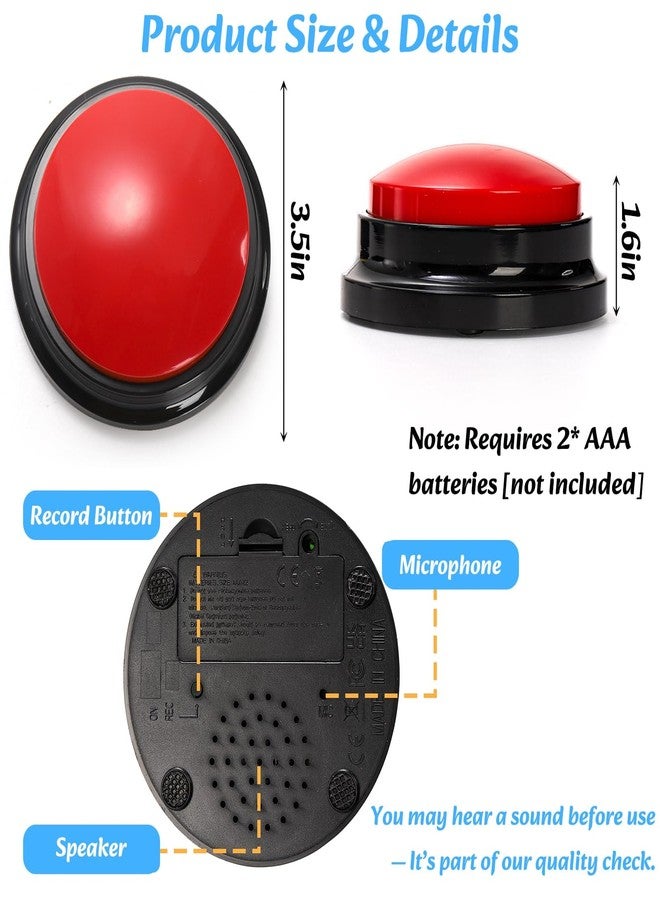 Youeon 6 Pack Voice Recording Button, 6 Colors Dog Buttons for Communication Pet Training Buzzer, 30 Seconds Record & Playback, Funny Record Buttons for Pet, Classroom, Office, Home - Image 2