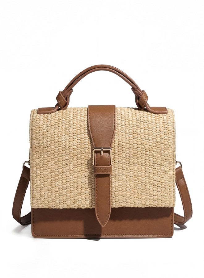 CHUNLI Summer Straw Crossbody Bag for Women Raffia Clutch Boho Shoulder Purse for Beach Vacation Everyday - Image 1