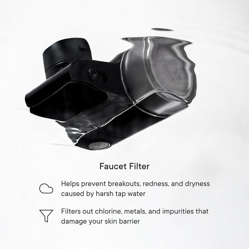 Qure Skincare Bathroom Sink Filter Water Faucet for Skin, Reduces 99% Chlorine and Heavy Metals, Skin Hydration in 4 Weeks, Reduces Build-Up, Balances pH, Softer Skin & Hair - Black - Image 3