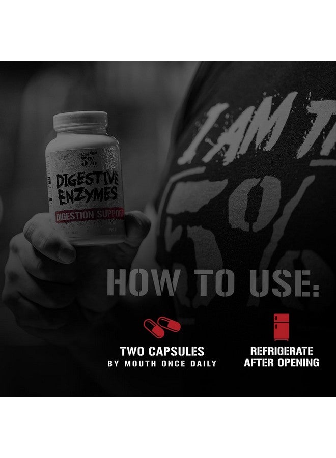 5% Nutrition Rich Piana Digestive Enzymes w/Vitamin B Complex | Enzymes for Protein, Carb, Fat, Fiber & Lactose Breakdown | Betaine, Bromelain, Papain (Papaya), Lipase, Lactase, 60 Veg Caps (30 Svgs) - Image 5