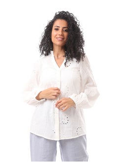 Cotton Embroidered V Neck Blouse With Buttons - pzsku/Z04BDA6A36FB530741855Z/45/_/1704284653/330d913c-445c-412a-83db-b5dcafc1beab