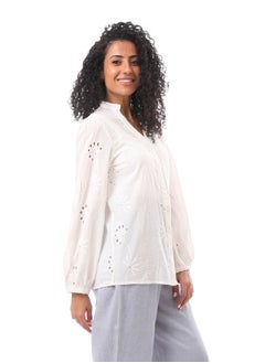 Cotton Embroidered V Neck Blouse With Buttons - pzsku/Z04BDA6A36FB530741855Z/45/_/1704284662/d05a2b0b-5c94-4c00-89dd-8816594f1aea