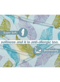 VAS COLLECTIONS VAS COLLECTIONS XXL Microfiber Soft Cotton King Size Bedsheet for Double Bed King Size 108 x108 in 9 Feet 275x275 cm 2 Large Size Pillow Covers Without Joint White Blue200 tc 240 tc  - Image 3
