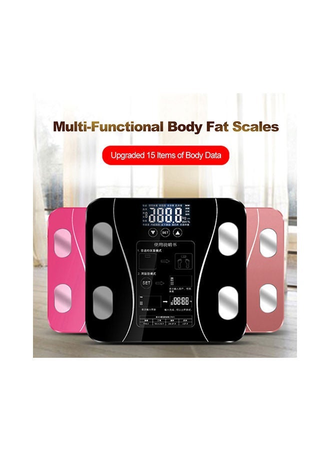 NIBEMINENT Body Fat Intelligent Electronic Weight Scale Pink 32.50x4.50x32.50cm - Image 3