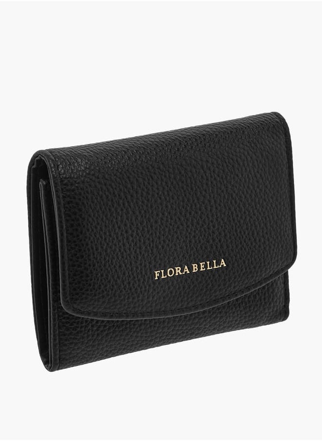 Flora Bella By Shoexpress Womens Textured Tri-Fold Wallet With Button Closure  - Image 3