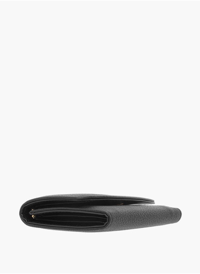 Flora Bella By Shoexpress Womens Textured Tri-Fold Wallet With Button Closure  - Image 4