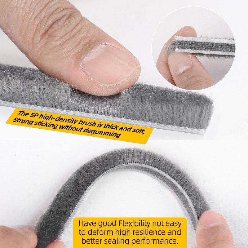 Bantie 40FT Weather Stripping Door Seal Window Seal - Brush Window Insulation Door Weather Stripping Anti-Draft for Door Insulation Soundproofing - Image 3