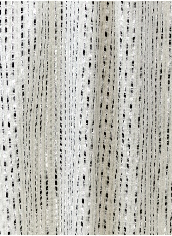 trendyol - Ecru Striped Linen Look Woven Skirt with Pocket Detail - Image 1