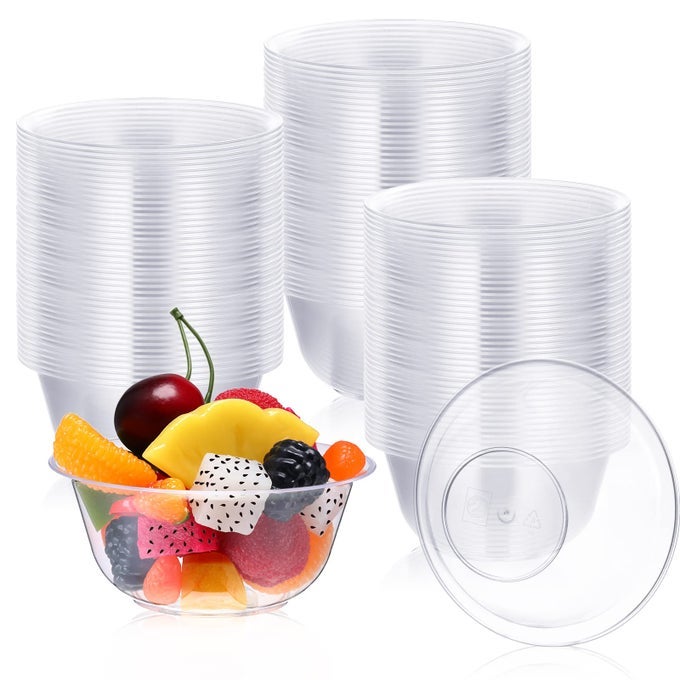 250 PCS 9 OZ CLEAR DESSERT BOWLS DISPOSABLE HARD PLASTIC SERVING BOWLS FOR SOUP SALAD ICE CREAM PARTIES CATERING WEDDINGS PICNICS HOME OR EVENT PARTY SUPPLIES