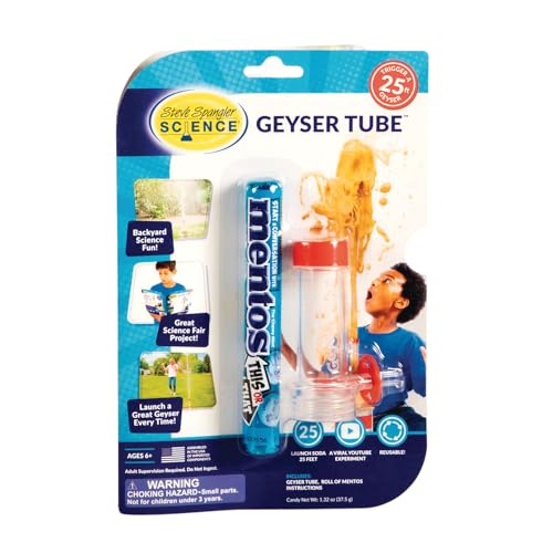 Steve Spangler Science Geyser Tube Experiment, Chemical Reactions Science Experiments for Kids, Amazing Geysers with Soda & Mentos Candy, School, Camp, Homeschool Science Kits, Incl: 1 Tube - Image 1