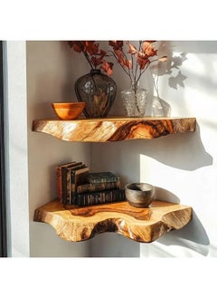 Home Gallery 2 Set Of Live Edge Corner Floating Shelf 30x20 cm  - Image 1