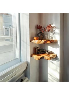 Home Gallery 2 Set Of Live Edge Corner Floating Shelf 30x20 cm  - Image 2