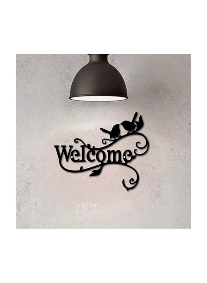 MIRFA Wooden Wall Art With Self Adhesive Base - Black (Welcome)  - Image 2