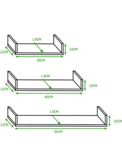 Floating Shelves for Wall, Set of 3, 30/40/50cm, U-Shaped Decorative Shelves for Living Room, Wooden Shelves, Concealed Brackets, Picture Ledge, Wall Shelf for Bedroom, Bathroom, Kitchen, White - pzsku/Z04BE15F7603465281E7BZ/45/_/1734592228/ecca4999-a25e-428e-b325-c6a43976e885